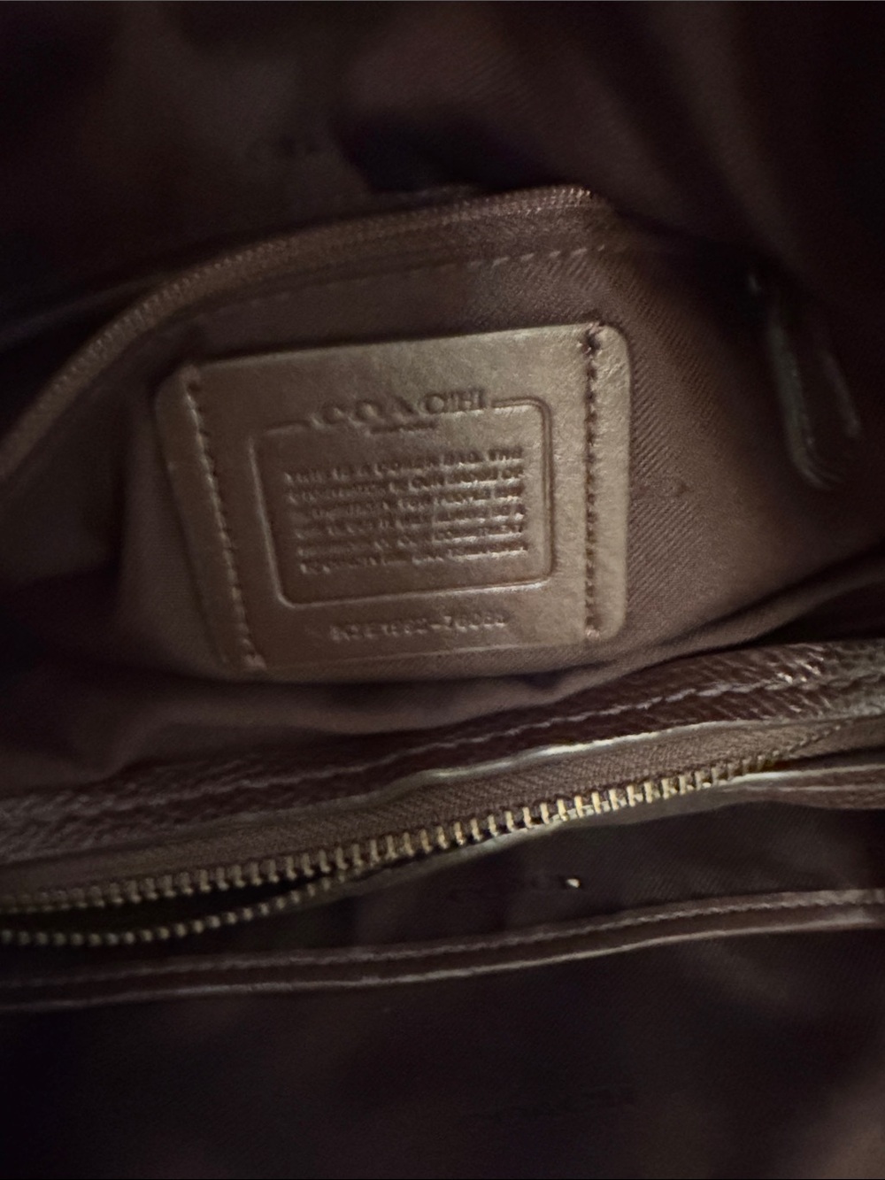 Coach Pink Pebbled Leather Tote with Dark Brown Handles - Picture 7 of 12